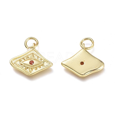 Brass Micro Pave Cubic Zirconia Pendants KK-P188-C08-G-1