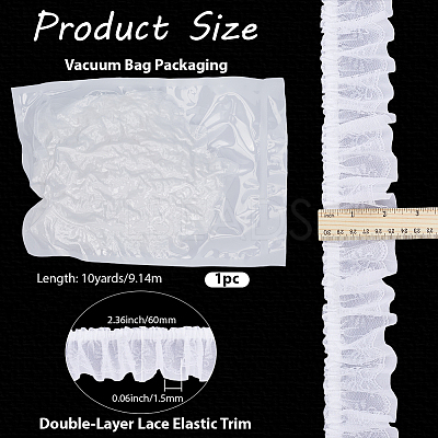 10 Yards Polyester Lace Ribbon OCOR-GF0006-25B-1