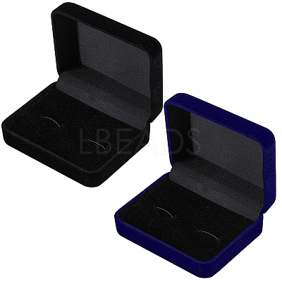 2Pcs 2 Colors Velvet Gift Storage Boxes CON-BBC0001-26-1