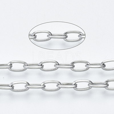 Tarnish Resistant 304 Stainless Steel Cable Chains CHS-S001-10A-P-1