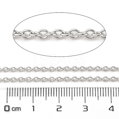 Anti-Tarnish Rhodium Plated 925 Sterling Silver Cable Chains STER-E072-02P-06-1