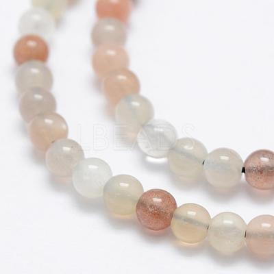 Natural Multi-Moonstone Beads Strands G-P322-43-4mm-1