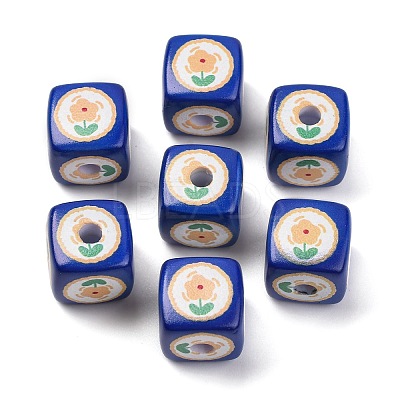 Printed Opaque Acrylic Beads SACR-A009-01G-1