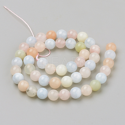 Natural Morganite Beads Strands G-Q961-08-6mm-1