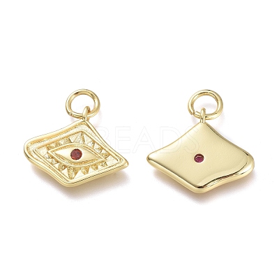 Brass Micro Pave Cubic Zirconia Pendants KK-P188-C-1