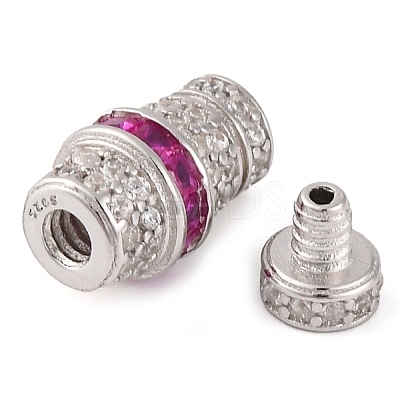 925 Sterling Silver Micro Pave Cubic Zirconia Screw Clasps STER-U005-03P-03-1