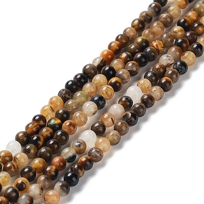 Natural Yellow Tiger Eye Beads Strands G-H238-4mm-1