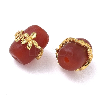 Frosted Natural Carnelian(Dyed & Heated) Column Beads GG-D002-13G-01-1
