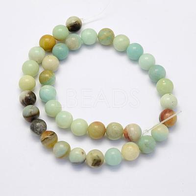 Natural Flower Amazonite Beads Strands G-G697-F06-10mm-1