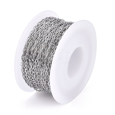 Tarnish Resistant 304 Stainless Steel Paperclip Chains CHS-F010-01A-P-01-1