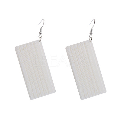 Keyboard Iron Resin Dangle Earrings FS-WG564AB-03-1