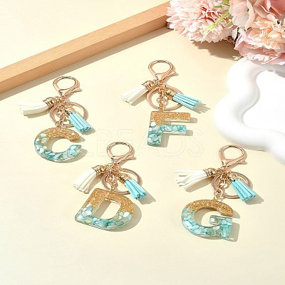 Transparent Epoxy Resin Pendant Keychains KEYC-FS00022-01-1