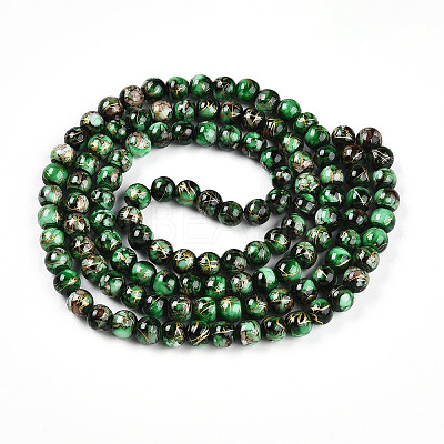 Baking Paint Glass Beads Strands DGLA-N003-8mm-B09-1