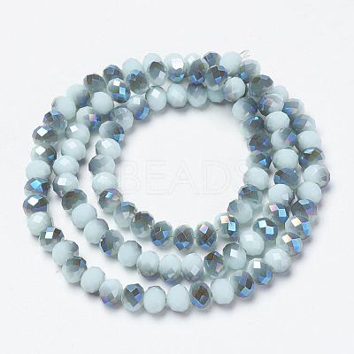 Electroplate Opaque Solid Color Glass Beads Strands EGLA-A034-P4mm-I05-1