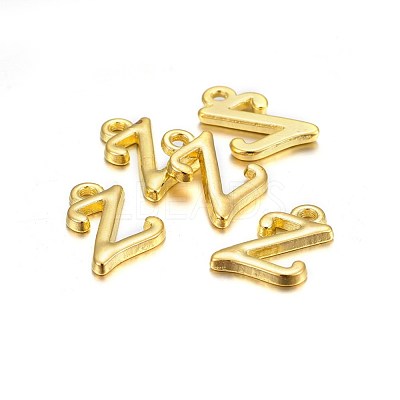 Golden Plated Alloy Letter Pendants PALLOY-J718-01G-Z-1