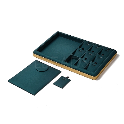 10-Slot PU Leather Pendant Necklace Display Tray Stands VBOX-C003-10A-1