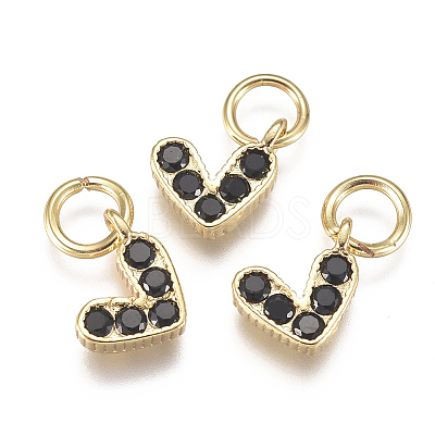 Brass Micro Pave Cubic Zirconia Charms LS-ZIRC-F111-08G-01-1