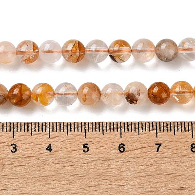 Natural Yellow Hematoid Quartz/Golden Healer Quartz Beads Strands G-C268-B01-01-1