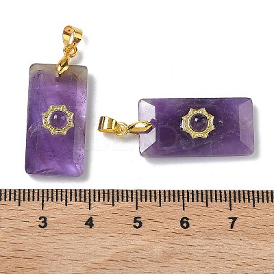 Natural Amethyst Faceted Pendants G-A298-01G-08-1