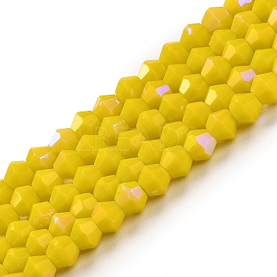 Opaque Solid Color Imitation Jade Glass Beads Strands EGLA-A039-P4mm-L05-1