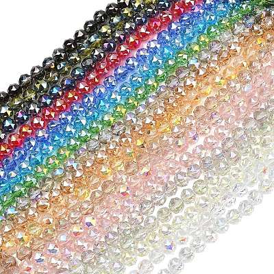 Transparent Electroplate Glass Beads Strands EGLA-N002-34C-B-1