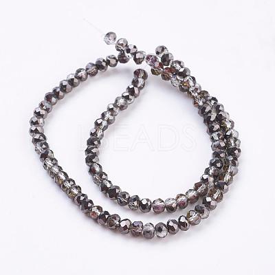Electroplate Glass Faceted Rondelle Beads Strands EGLA-D020-3x2mm-12-1