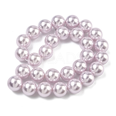 Electroplated Shell Pearl Beads Strands BSHE-G041-14mm-06-1