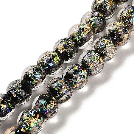 Handmade Dichroic Foil Glass Beads Strands DICH-U001-02K-1