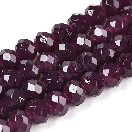 Baking Paint Imitation Jade Glass Bead Strands X-DGLA-A034-J4MM-A02-1