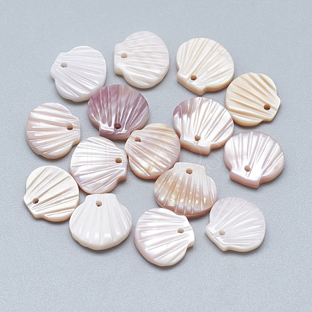 Natural White Shell Mother of Pearl Shell Charms SSHEL-S260-097C-1