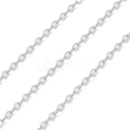Anti-Tarnish Rhodium Plated 925 Sterling Silver Cable Chains STER-E072-02P-03-1