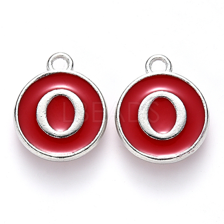 Platinum Plated Alloy Enamel Charms ENAM-S118-03O-P-1