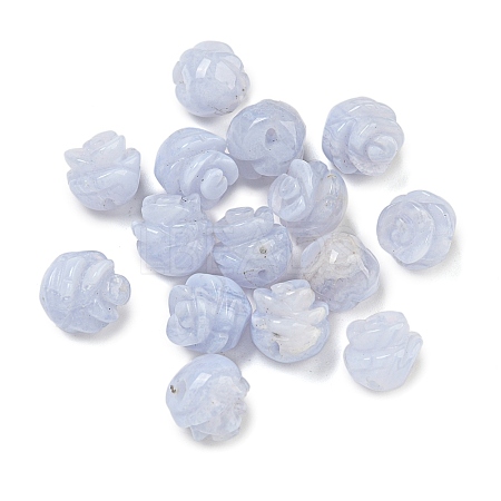 Natural Blue Lace Agate Carved Beads G-NH0001-10A-1