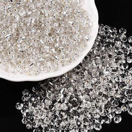 6/0 Baking Paint Transparent Fringe Glass Seed Beads X1-SEED-N006-06A-1