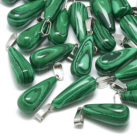 Synthetic Malachite Pendants G-T081-22-1