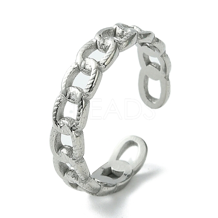 304 Stainless Steel Open Cuff Ring RJEW-L110-040P-1