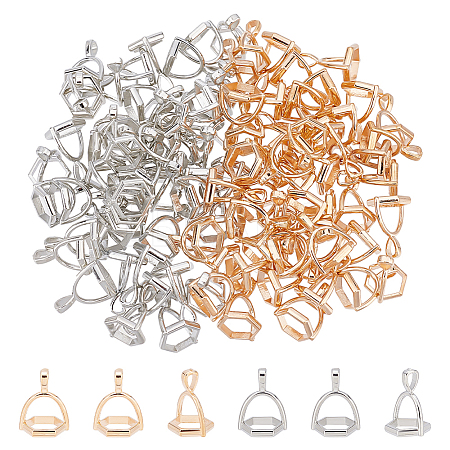 100Pcs 2 Colors Alloy Pinch Bails FIND-OC0002-10-1