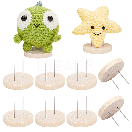 Wooden Crochet Doll Base Support Rack WOOD-WH0131-20B-1