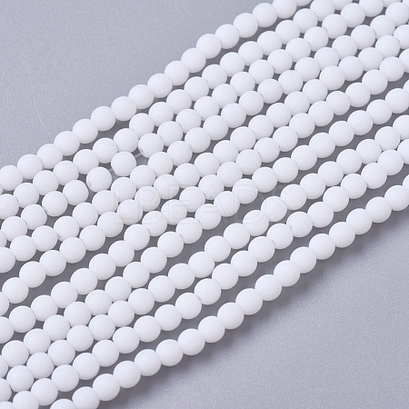 Frosted Opaque Glass Bead Strands FGLA-G002-A11-1