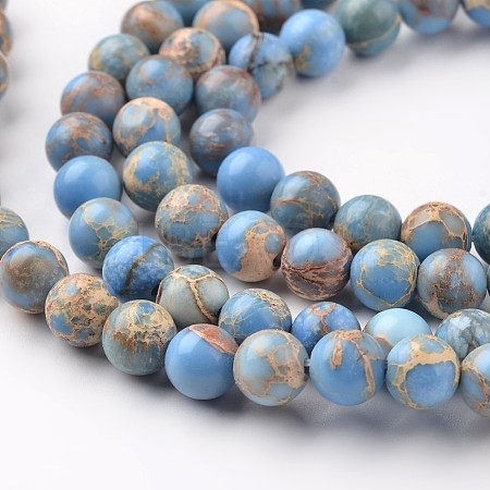 Natural Imperial Jasper Beads Strands X-G-I122-6mm-13-1