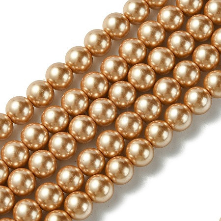 Eco-Friendly Dyed  Glass Pearl Round Beads Strands HY-A002-8mm-RB045-1