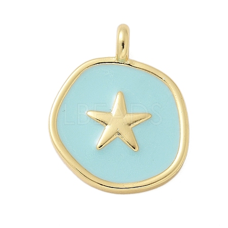 Brass Enamel Pendants KK-P293-11G-03-1