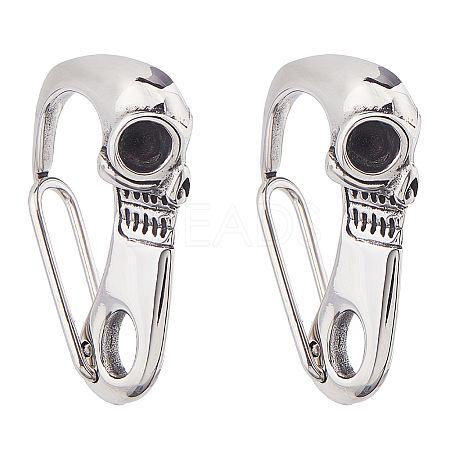 1Pc Stainless Steel Push Gate Snap Keychain Clasp Findings FIND-FH0011-89-1