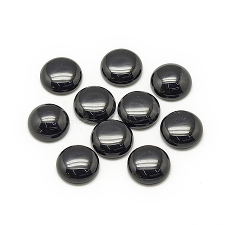 Synthetic Black Stone Cabochons G-R416-16mm-46-1-1