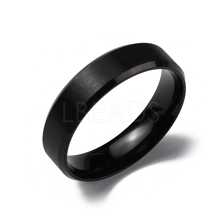 PVD Vacuum Plating Matte Style 304 Stainless Steel Wide Band Finger Rings for Women Men RJEW-WH0009-14F-EB-1