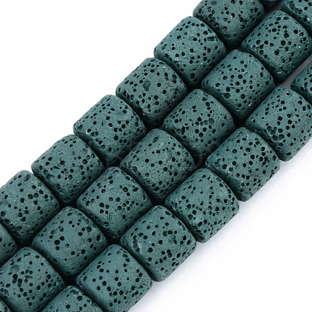 Synthetic Lava Rock Beads Strands G-S359-171F-1