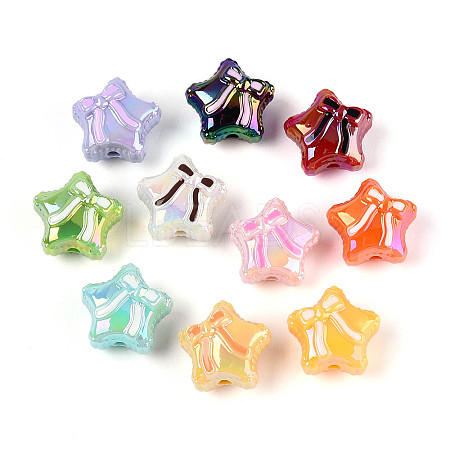 UV Plating Opaque Acrylic Beads OACR-N153-11-1