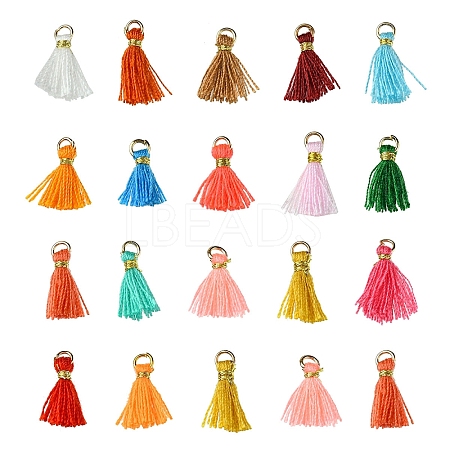 Polycotton(Polyester Cotton) Tassel Pendant Decorations FIND-YW0004-58E-1