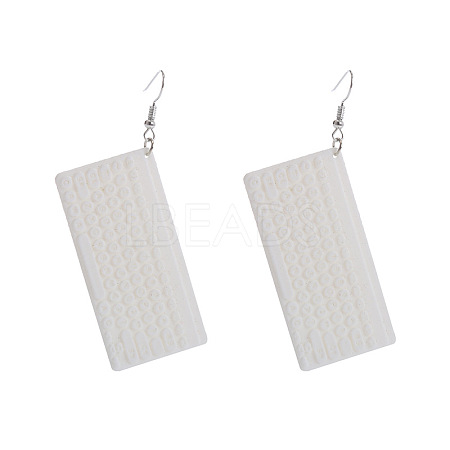 Keyboard Iron Resin Dangle Earrings FS-WG564AB-03-1