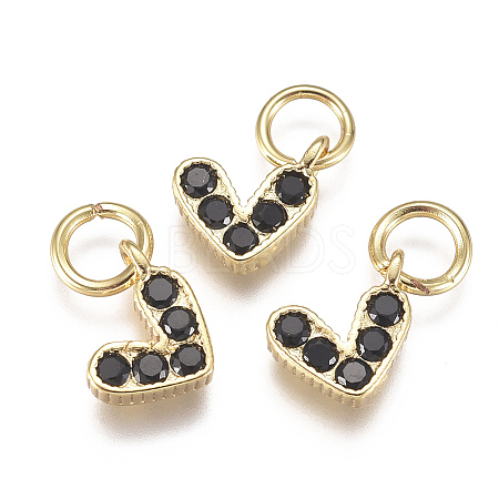 Brass Micro Pave Cubic Zirconia Charms LS-ZIRC-F111-08G-01-1